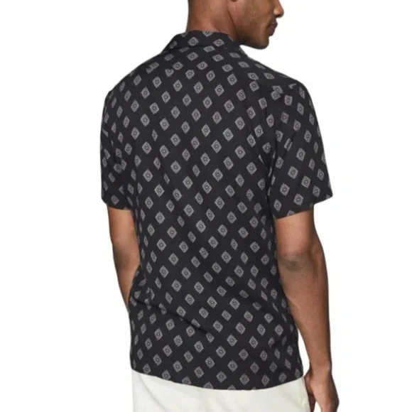 Reiss Joss Medallion Printed Cuban Collar Shirt XXL NWT - Picture 3 of 9